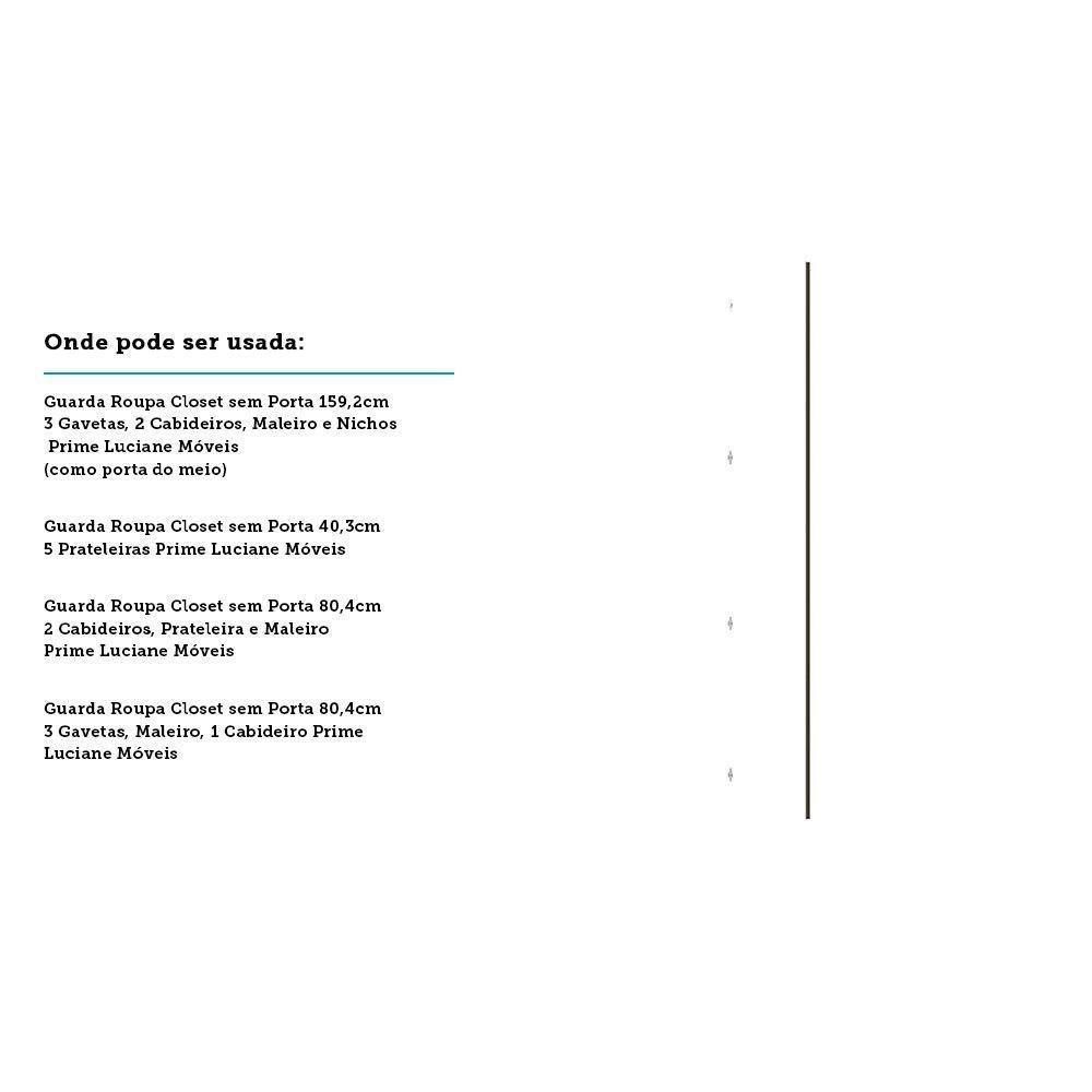 Porta Para Closet Individual 40cm Inox Branco Mat - 3