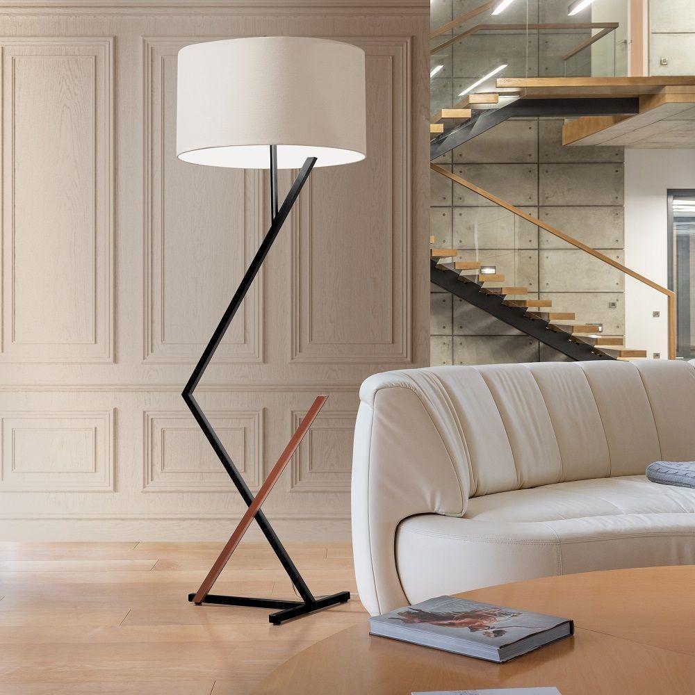 Luminária De Chão Bali Pés De Ferro E Cúpula Cilíndrica Luxo - 2