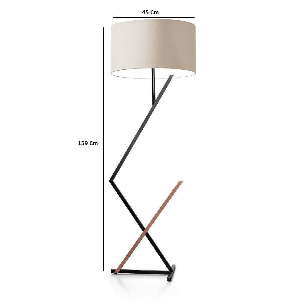 Luminária De Chão Bali Pés De Ferro E Cúpula Cilíndrica Luxo - 3