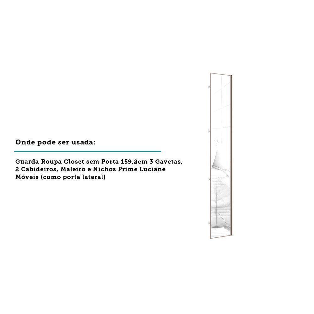 Porta Lateral Para Roupeiro 4 Portas Com Espelho Champagne - 2