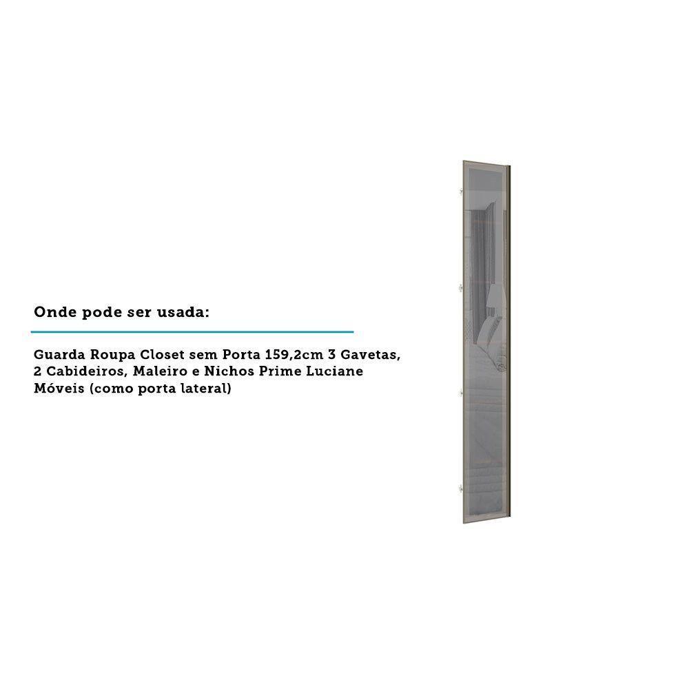 Porta Lateral Para Roupeiro 4 Portas Inox E Inox Prata - 2