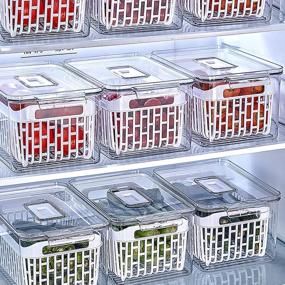 Organizador Com Cesto 3,2 L Para Geladeira Plástico Caixa Organizadora Empilhável - 3