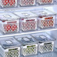 Organizador Com Cesto 3,2 L Para Geladeira Plástico Caixa Organizadora Empilhável - 3