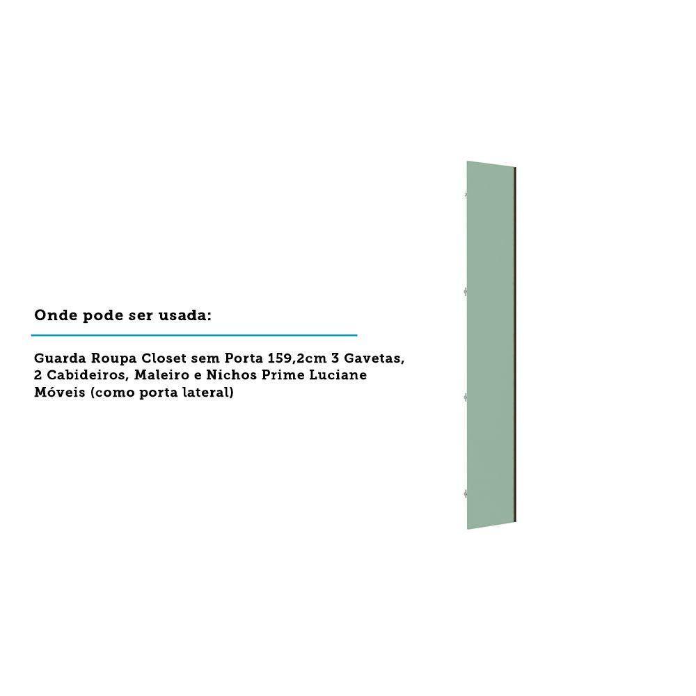 Porta Lateral Para Roupeiro 4 Portas Com Puxador Inox Verde - 3