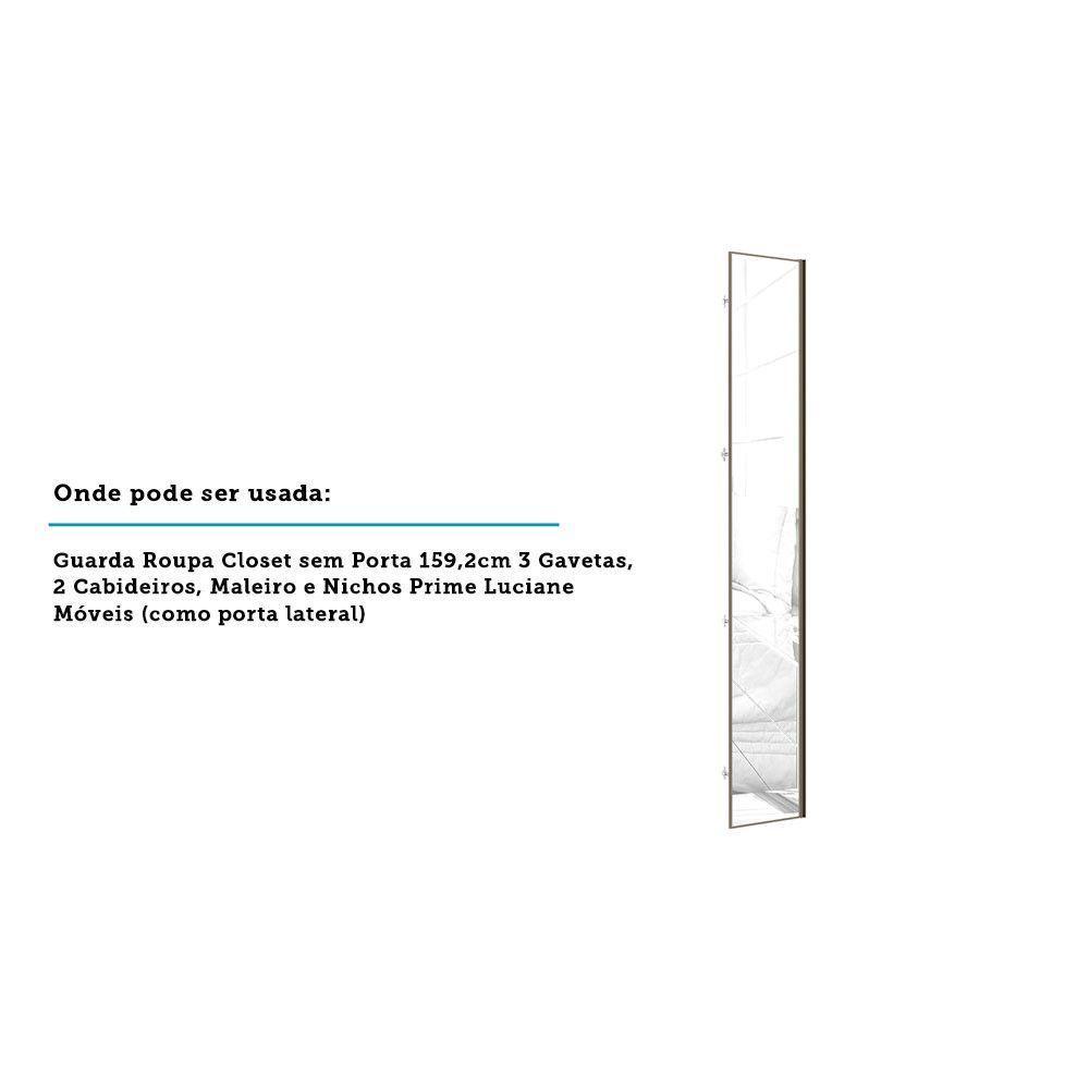 Porta Lateral Para Roupeiro 4 Portas Com Espelho E Inox - 2