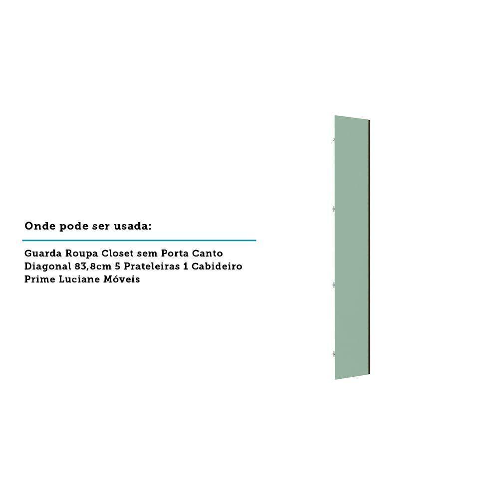 Porta Para Roupeiro Canto Diagonal 40cm Inox Verde - 3