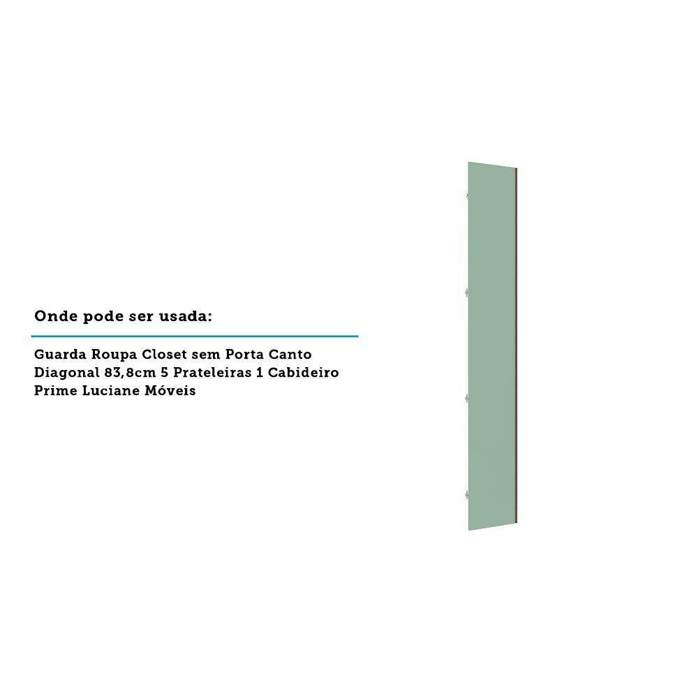 Porta Para Roupeiro Canto Diagonal 40cm Champagne Verde - 3
