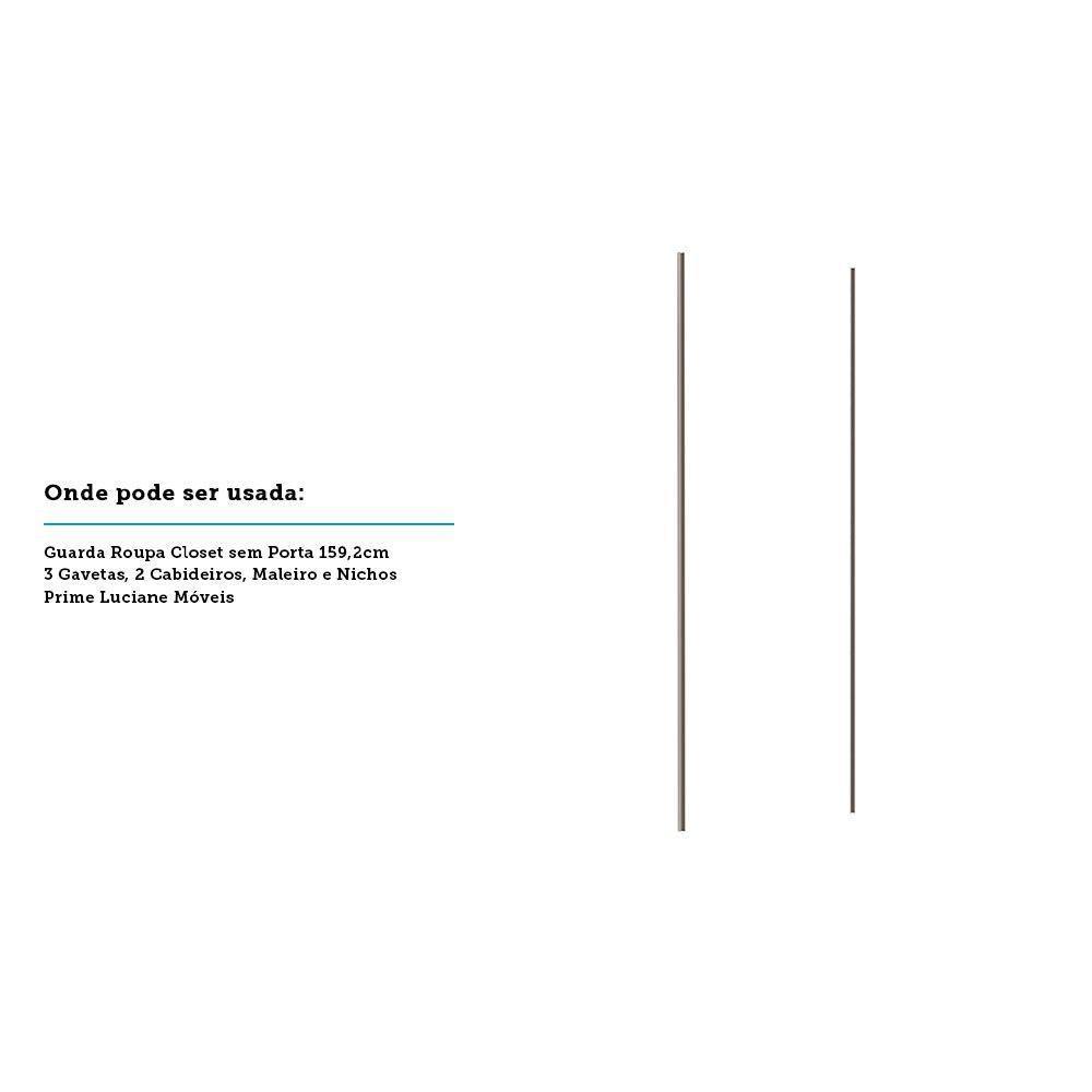 Porta De Correr 80cm Champagne Sem Kit Ferragem Branco Mat - 3