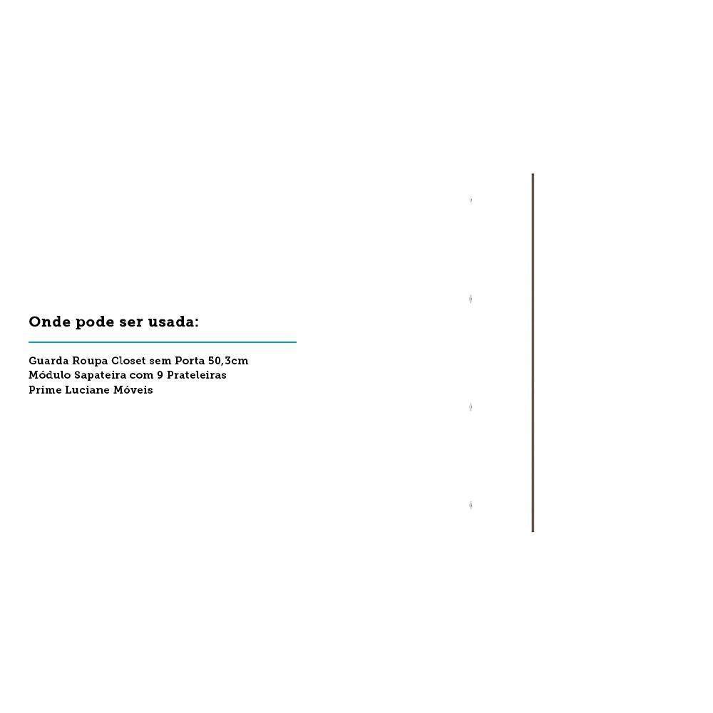 Porta Para Closet Individual 50cm Champagne Branco Mat - 3