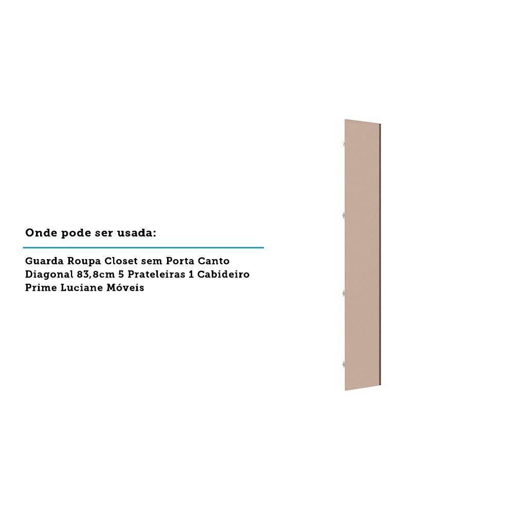Porta Para Roupeiro Canto Diagonal 40cm Champagne Connect - 3