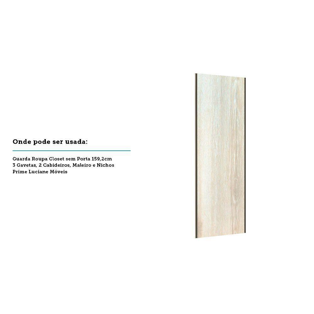 Porta De Correr Closet 80cm Inox Sem Kit Ferragem Crema - 3