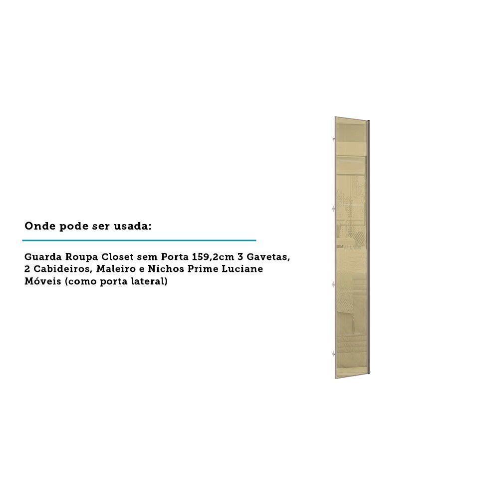 Porta Lateral Para Roupeiro 4 Portas Champagne Bronze - 2