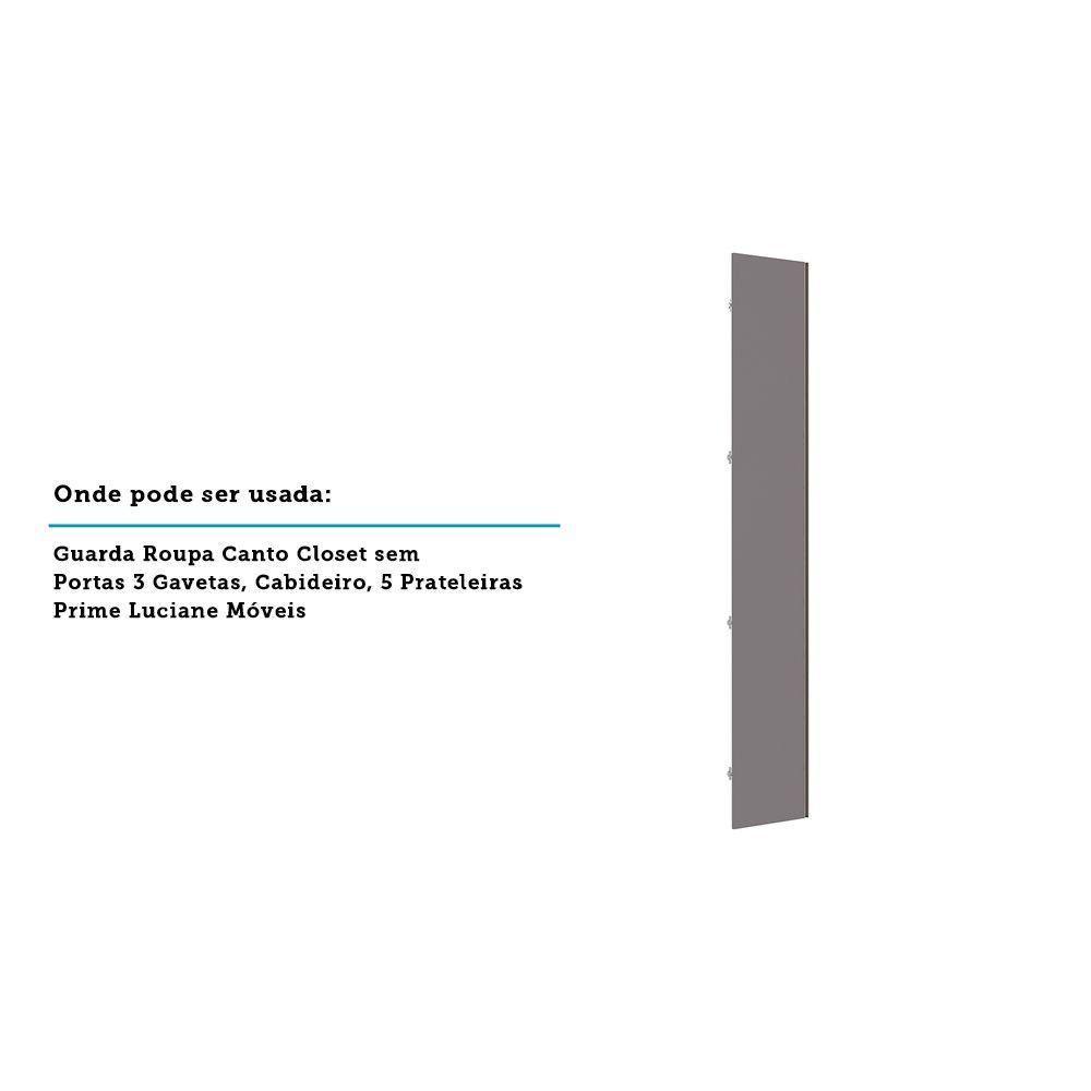 Porta Para Roupeiro Canto 40cm Champagne Cinza Puro - 3