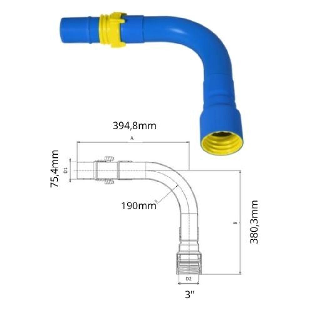Curva 90° 3 Pol- Engate Roscável - Viqua - 2