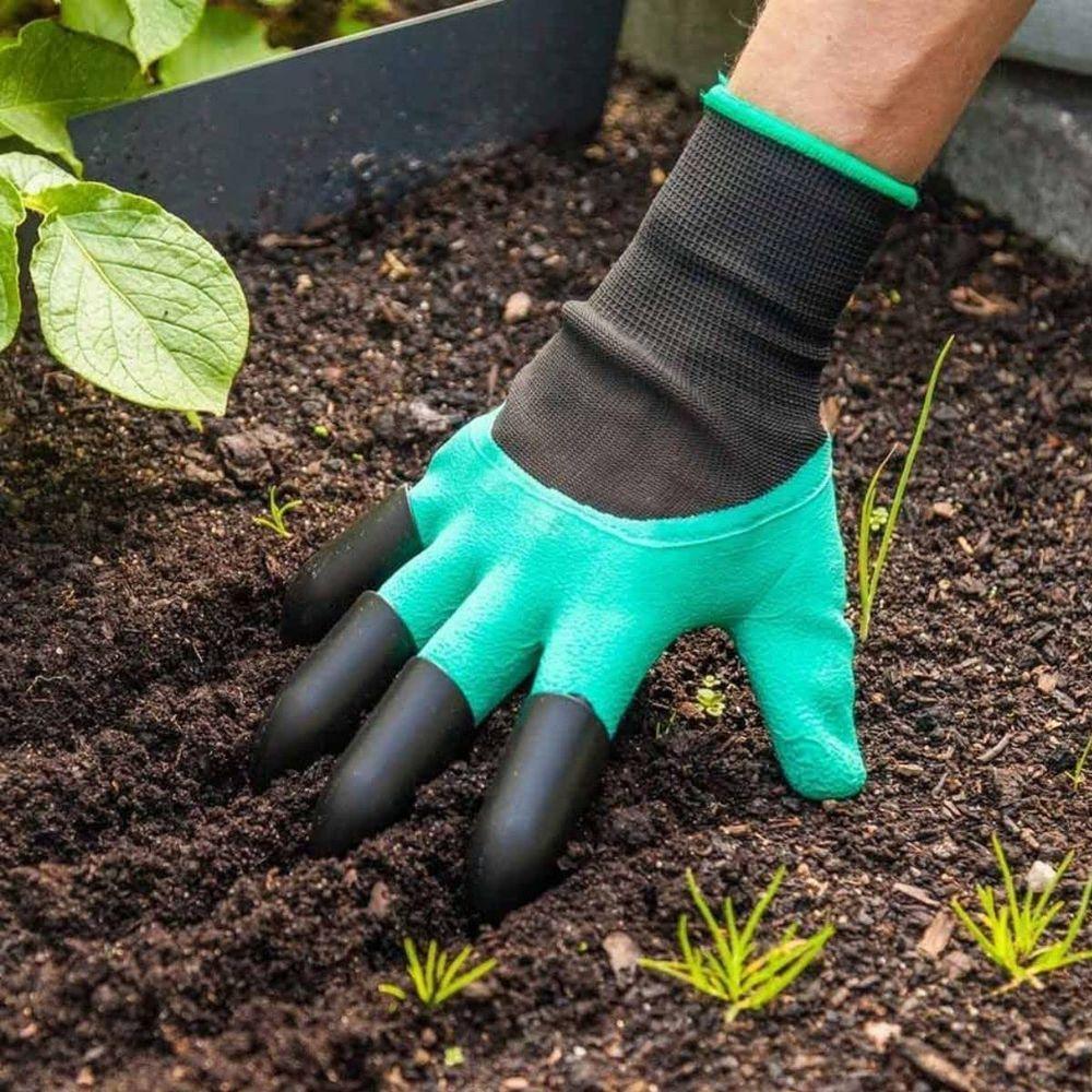 Luva Para Jardinagem Com Garra Para Cavar Semear Jardim Garden Gloves - 3
