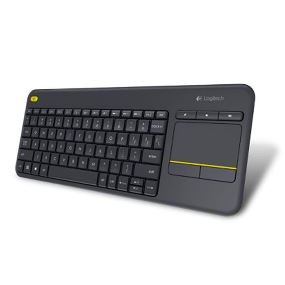Teclado Sem Fio Com Mouse Touch Pad Integrado Logitech Bom - 1