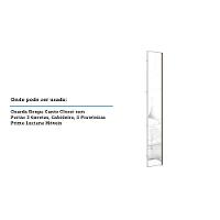 Porta Para Roupeiro Canto 40cm Champagne C/ Espelho Espelho - 3