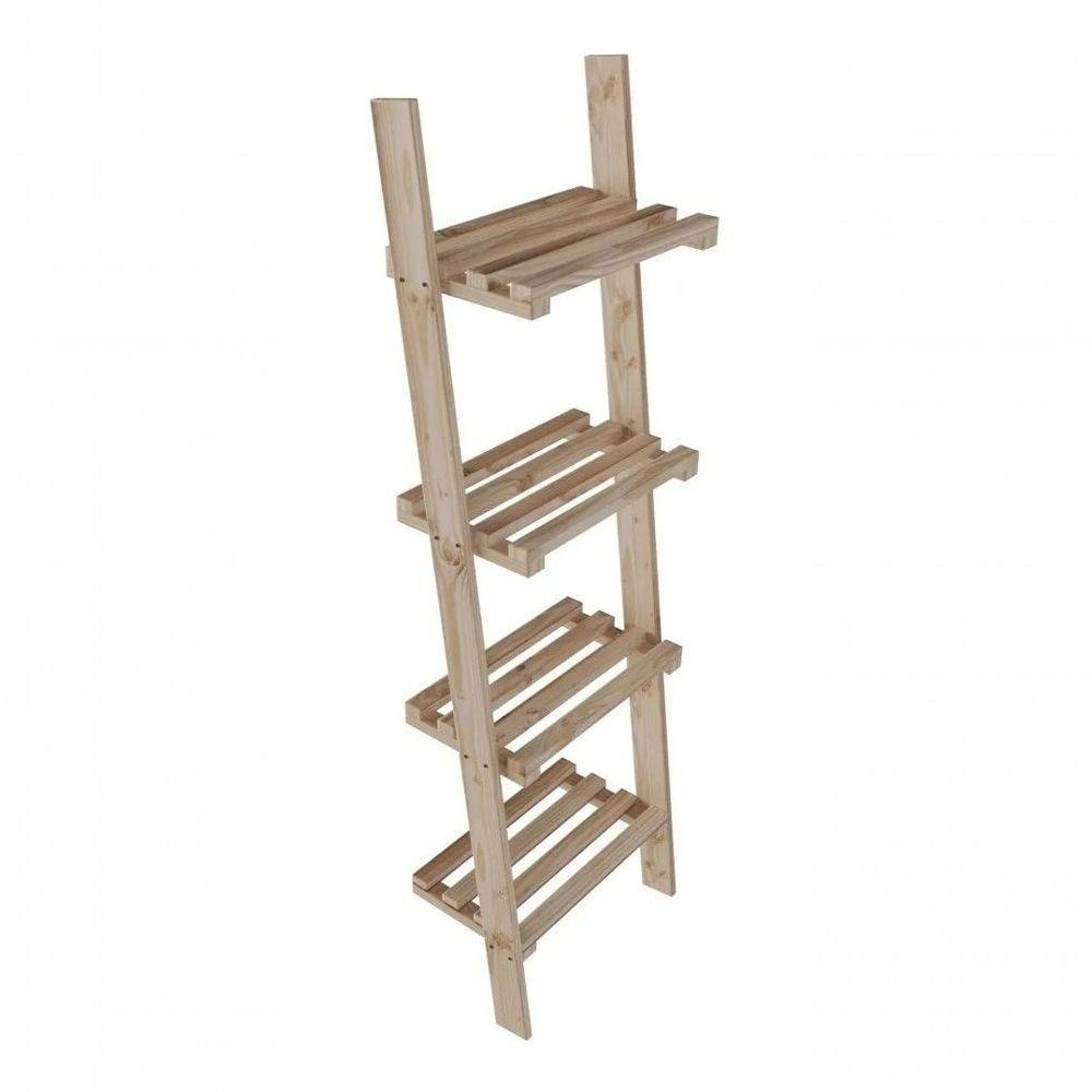 Kit 2 Estantes Madeira Guardar Objetos De Chão Simples Para Sala - 4