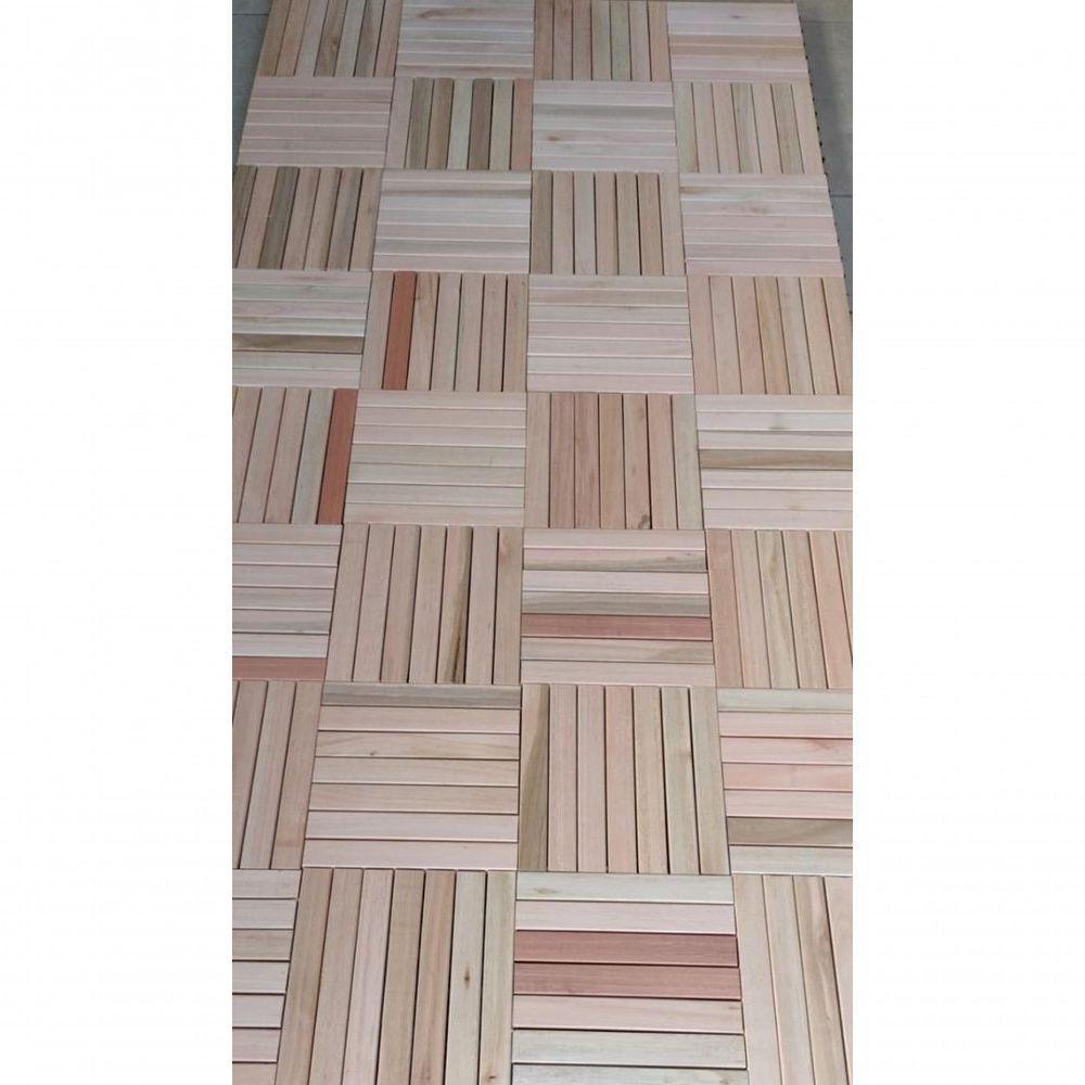 Decks Kit Com 4 Madeira Pinus 50X50Cm Ripado Para Comércio - 2