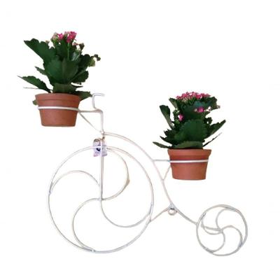 Suporte Plantas Bicicleta Branca 2 Vasos