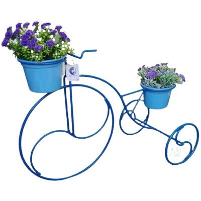 Suporte Plantas Bicicleta Azul - 2 Vasos.