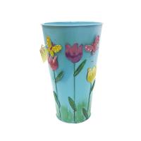 Vaso Enfeite Jardim Quintal Borboleta Flor De Ferro Azul - 5