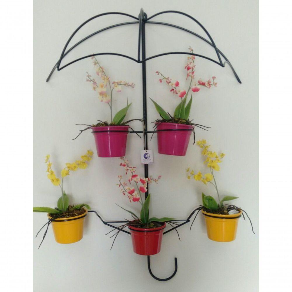 Suporte Plantas Guarda Chuva Preto 5 Vasos. - 2