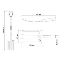 Forcado Para Terra Com 4 Dentes Tramontina Em Aço Com Cabo De Madeira 74 Cm Tramontina - 5