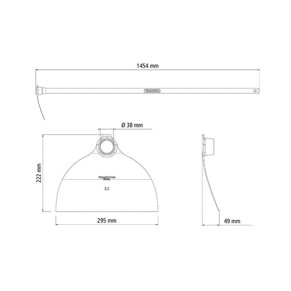 Enxada Larga 2.5 Tramontina Em Aço Com Cabo De Madeira 145 Cm Tramontina - 3