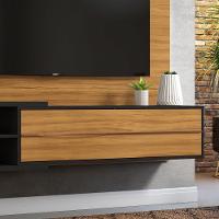 Painel Para Tv Até 60 "1 Porta Luz De Led Notável Preto - 7