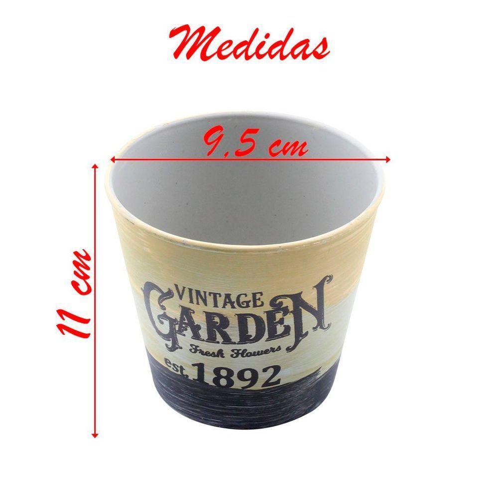 Kit 4 Mini Vasos De Planta Cachepot Estampados Decorados 11cm - 3