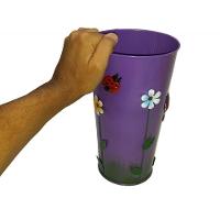 Vaso Balde De Ferro Jardim Joaninha Flor Roxo (Sybo-G8) - 1