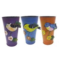 Vaso Jardim Quintal Varanda Passaro Flor De Ferro Azul - 2
