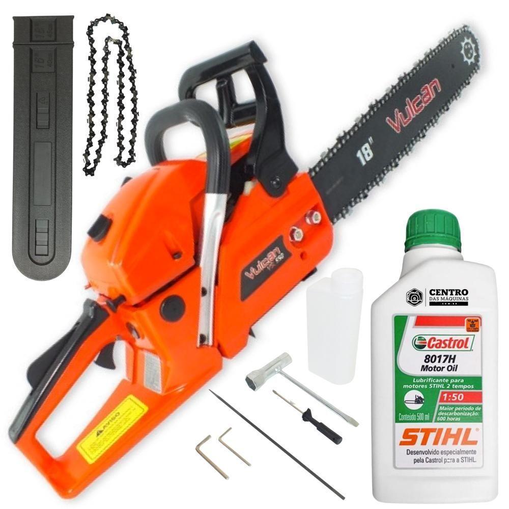 Motosserra Vsl550 2t 55cc 3hp Com óleo Castrol Sthil 500ml - 1
