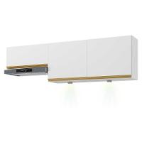 Kit 2 Armários De Cozinha Aéreos 3 Portas Com Leds Veneza Multimóveis Mp2146 Branco/dourado Branco/dourado - 1