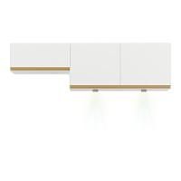 Kit 2 Armários De Cozinha Aéreos 3 Portas Com Leds Veneza Multimóveis Mp2146 Branco/dourado Branco/dourado - 4