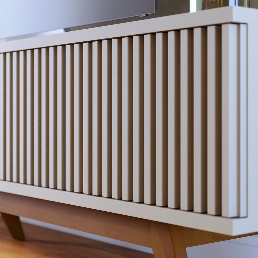 Bancada Rack Tv 75 Pol 218 Cm Fortaleza Off White Matte Clb Off White Matte - 4