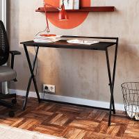 Escrivaninha Dobravel Estilo Industrial P1022 Preto Grafite Pp Preto Grafite - 3