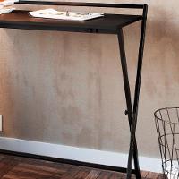 Escrivaninha Dobravel Estilo Industrial P1022 Preto Grafite Pp Preto Grafite