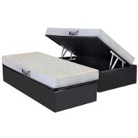 Cama Box Baú Solteiro: Colchão Anatômico Herval D28 / AG65 Frontier + Base CRC Suede Gray(88x188) - 1