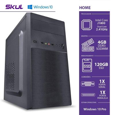 Computador Home H100 - J1800 2.41Ghz Mb Asrock Mem 4Gb Ddr3