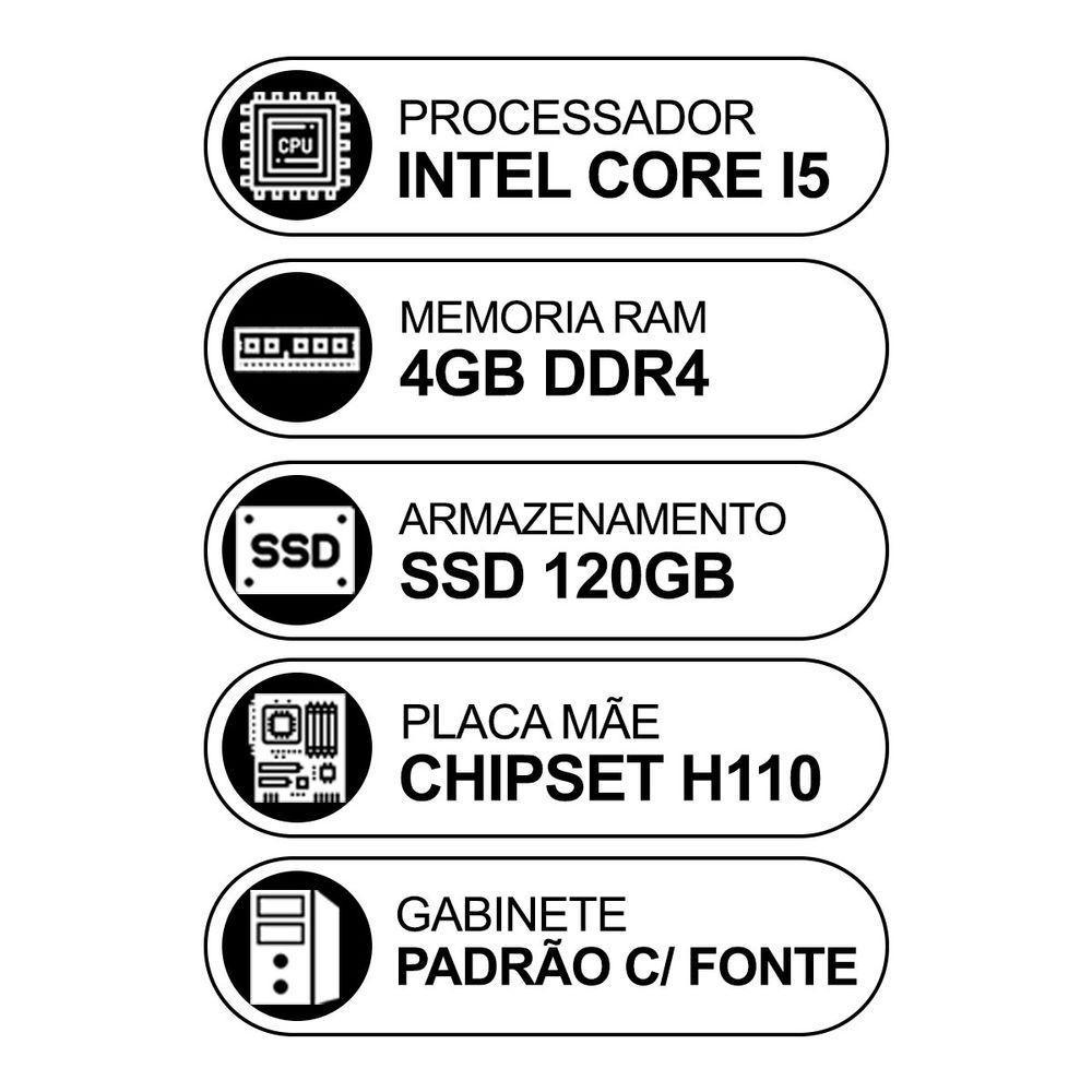 Computador Desktop, Intel Core I5 6º Geração, 4gb Ram Ddr4, Ssd 120gb, Hdmi - 3