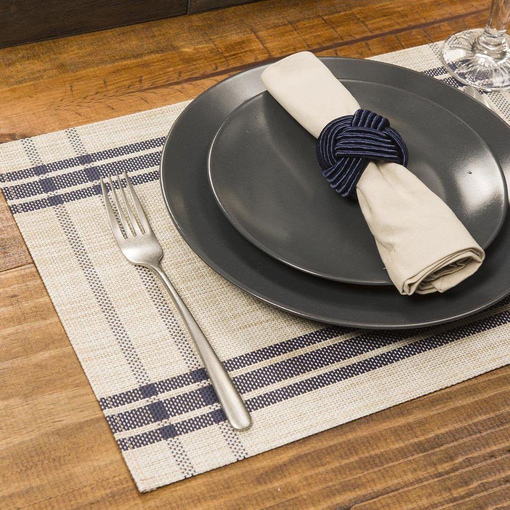 Jogo Americano Copa E Cia 6 Peças Trama Xadrez Marinho - 2