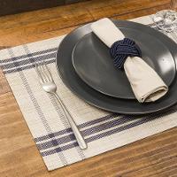 Jogo Americano Copa E Cia 6 Peças Trama Xadrez Marinho - 2