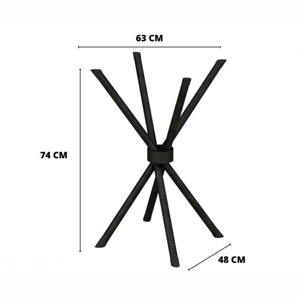 Base Para Mesa De 75x75 Ipanema Martelado Grafite Teixeira Grafite - 2