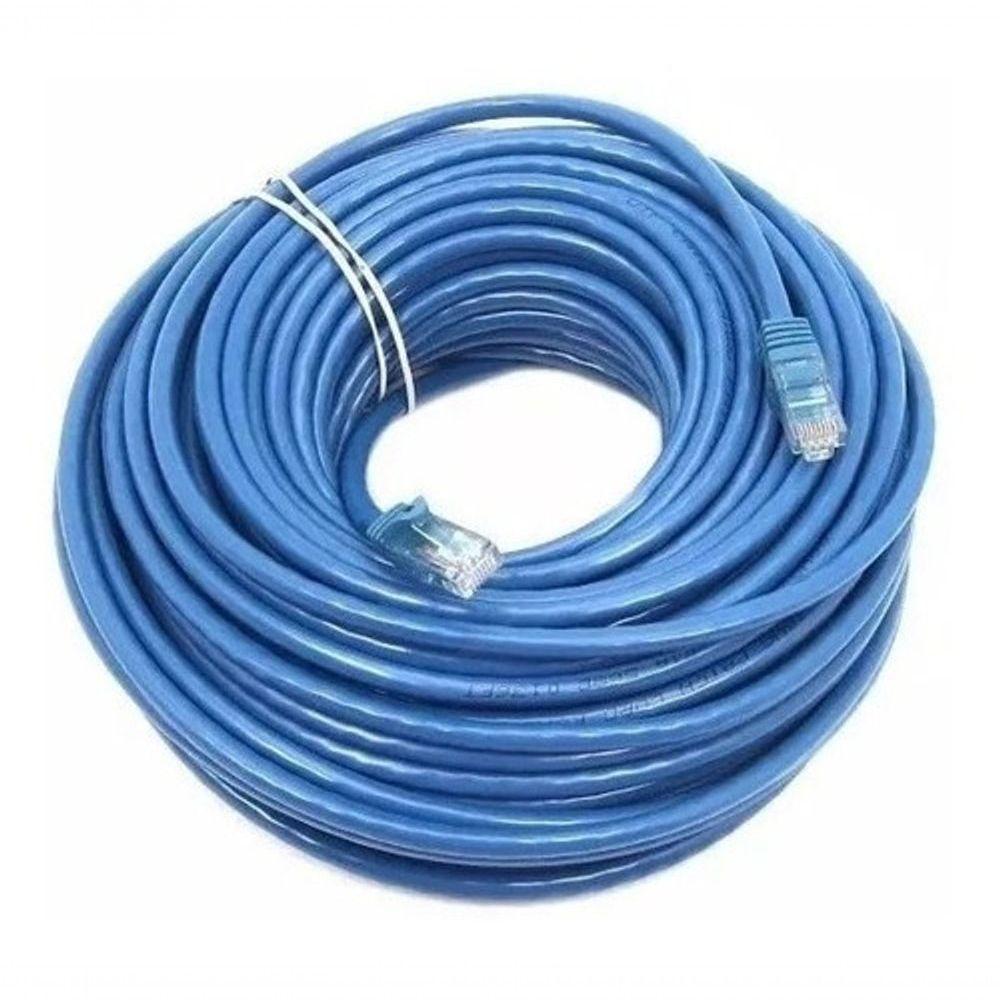 Cabo De Rede 10 Metros Ethernet Lan Rj45 Cftv Azul C/ 10Mts - 1