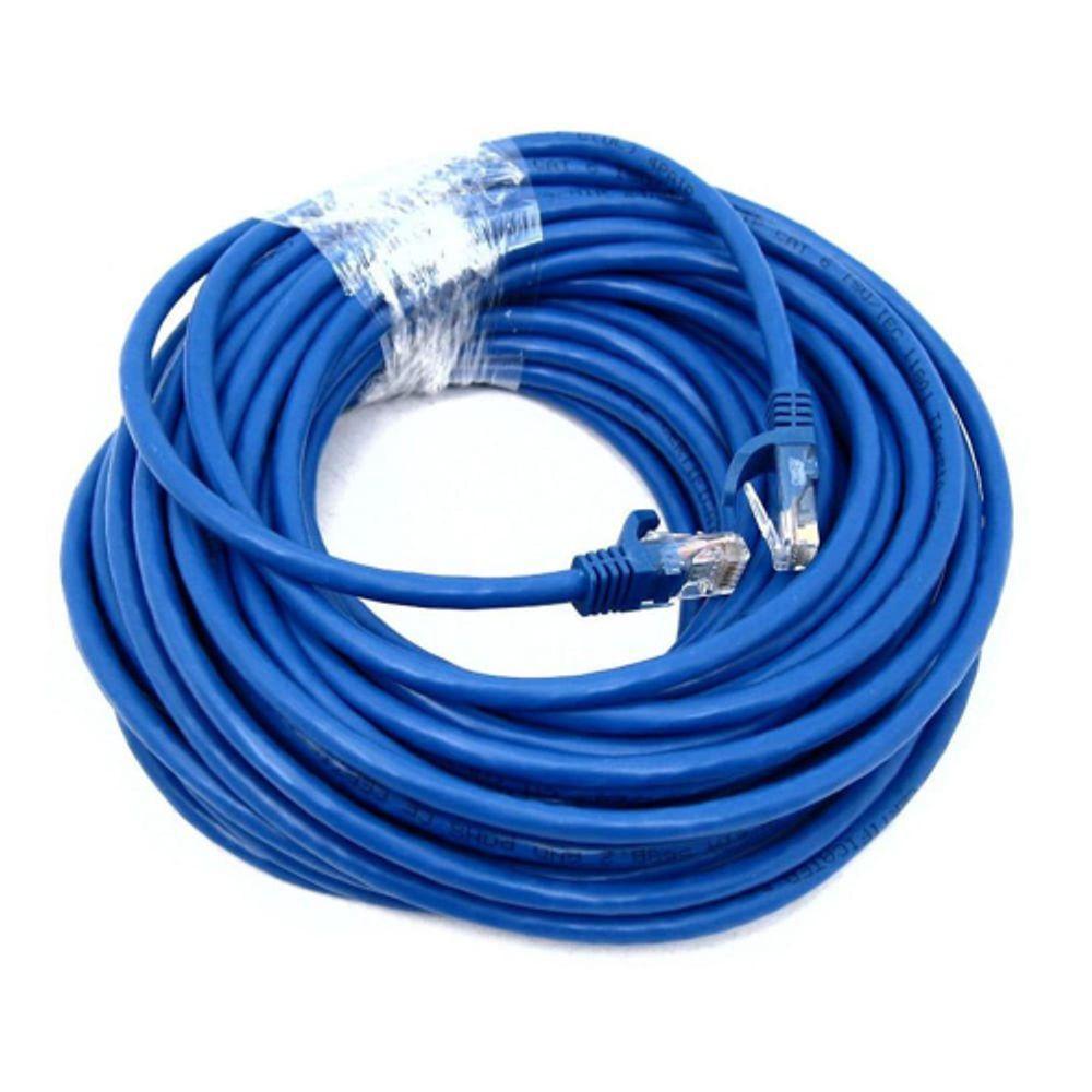 Cabo De Rede 40 Metros Ethernet Lan Rj45 Cftv Azul Tamanho: 40M - 4