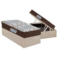 Cama Box Baú Solteiro: Colchão Anatômico Ortobom D45 / EP ISO 150 Mega Firme + Base CRC Suede Clean(88x188) - 1