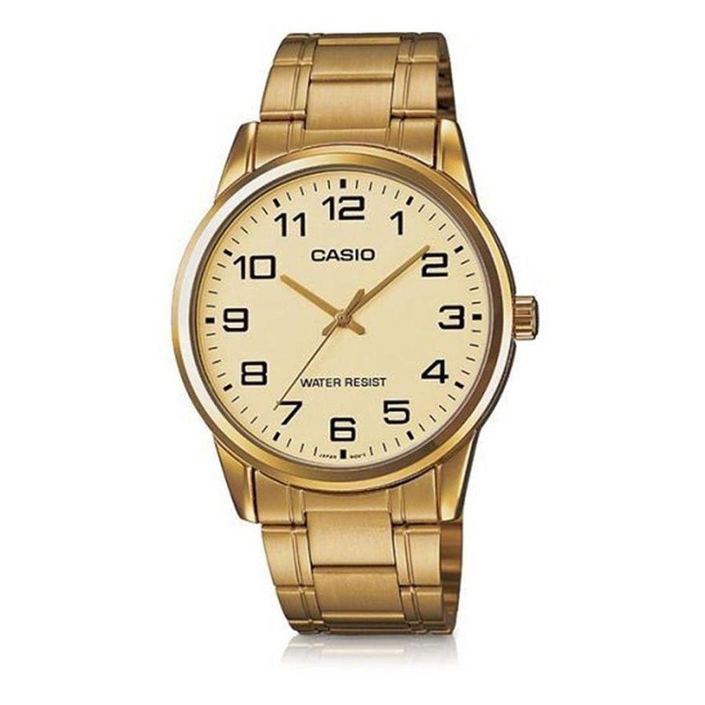 Relógio Casio Masculino Ref: Mtp-v001g-9budf Clássico Dourado - 1