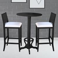 Mesa Bar Redonda com Suporte para Pés Madeira Maciça Adan